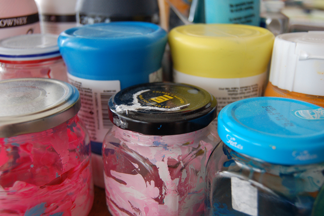 Echinacea and Buds, Acrylic on Canvas by David Hawthorne